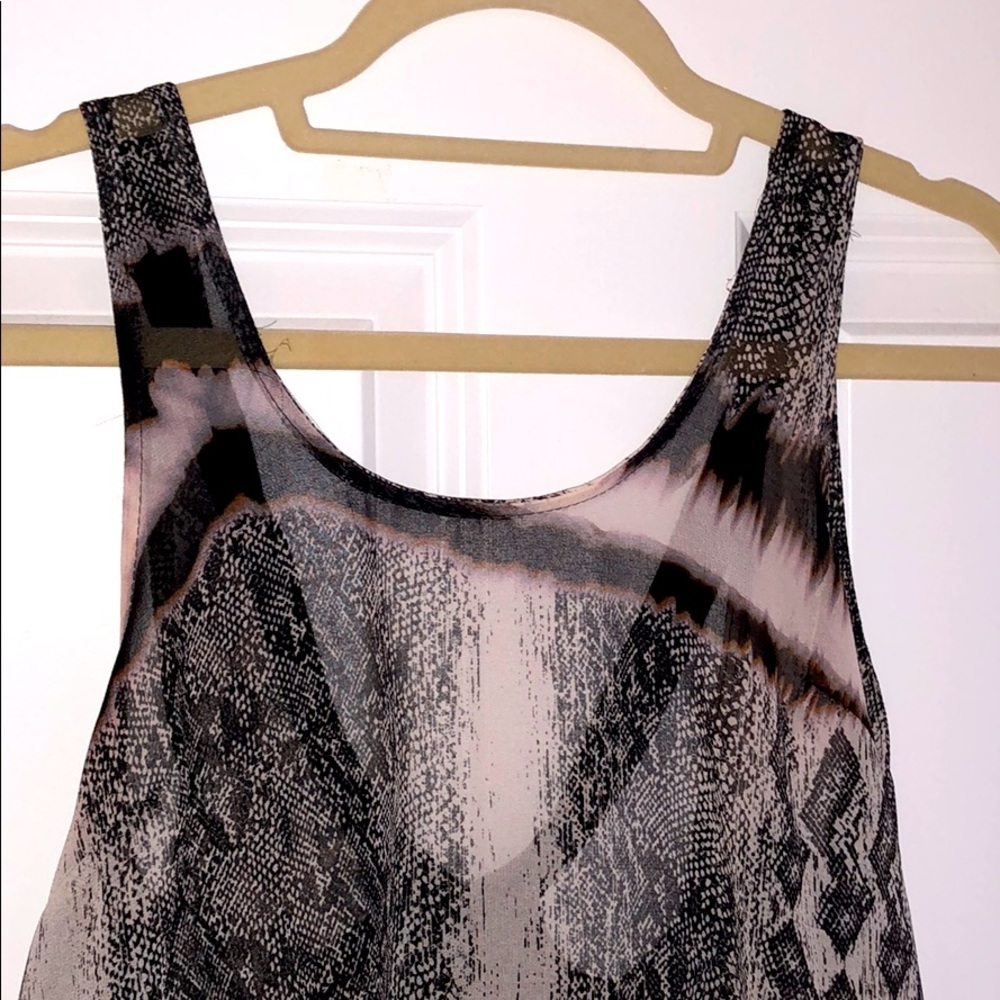 ASTR snake skin sheer top